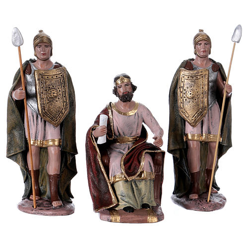 Herods and guards for Nativity scene in terracotta, Spanish style 14 cm 1