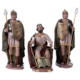Cena Herodes com soldados terracota para presépio com figura altura média 14 cm estilo espanhol