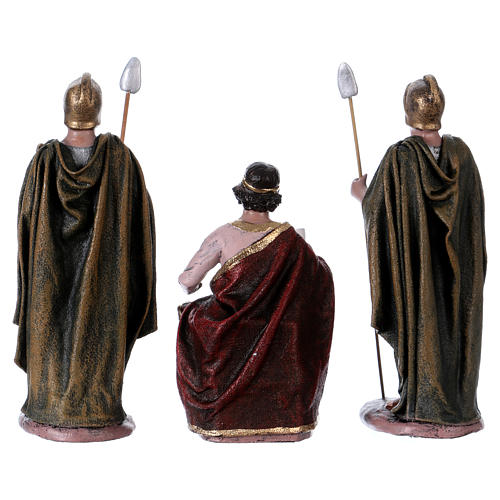 Cena Herodes com soldados terracota para presépio com figura altura média 14 cm estilo espanhol 7