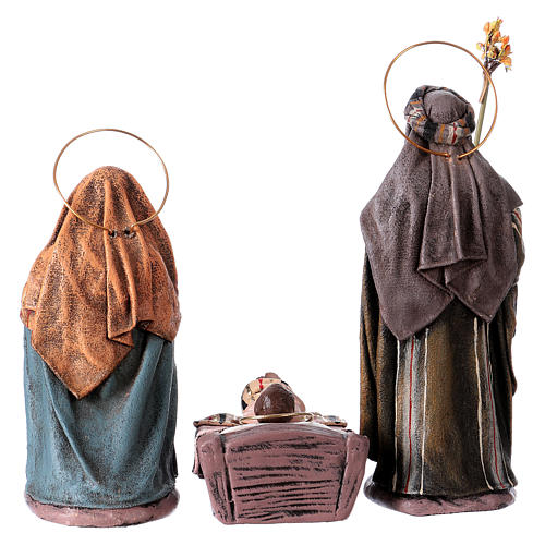 Old woman with child for Nativity scene in terracotta, Spanish style 14 cm 7