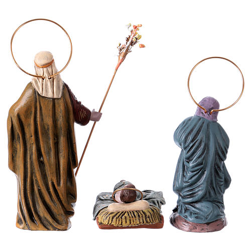 Terracotta Nativity with six characters, Spanish style 14 cm 8