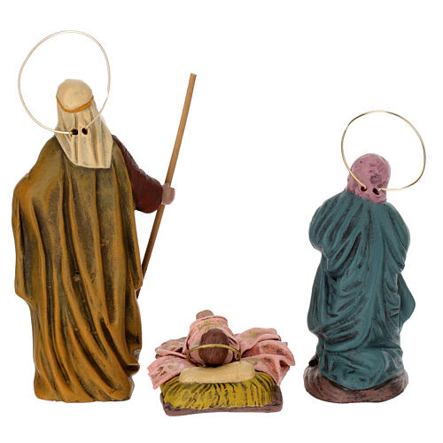 Terracotta Nativity with six characters, Spanish style 14 cm 5