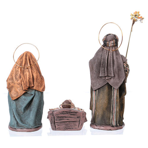 Nativity with 6 characters in terracotta, Spanish style 14 cm 9