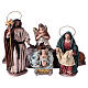 Nativity in terracotta with six characters, Spanish style 14 cm s1