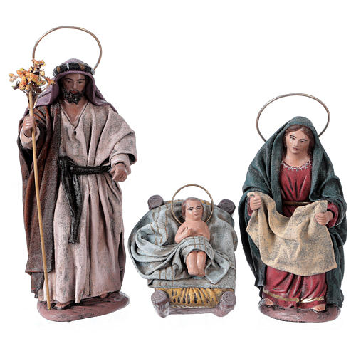 Holy Family in Spanish style, 6 terracotta figurines 14 cm 2