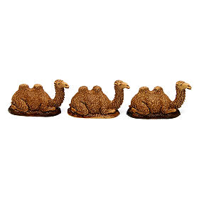 Camelos deitados 3 peças para presépio Moranduzzo com figuras de 3,5 cm de altura média