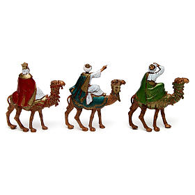 Reis Magos nos camelos 3 peças para presépio Moranduzzo com figuras de 6 cm de altura média
