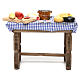 Mesa com comida para presépio napolitano com figuras 24 cm altura média s1