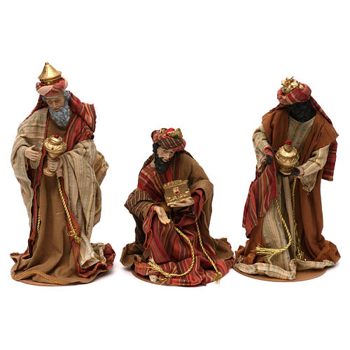 Drei Heilige Könige orientalischen Stil 30cm Harz und Stoff 1