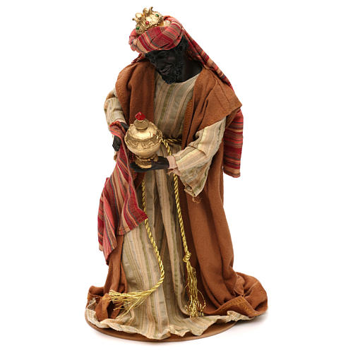 Tres Reyes Magos estilo oriental resina coloreada 30 cm 3