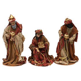 Trois Rois Mages style oriental résine colorée 30 cm