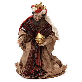 Three Wise Men figurines oriental style, in colored resin 42 cm