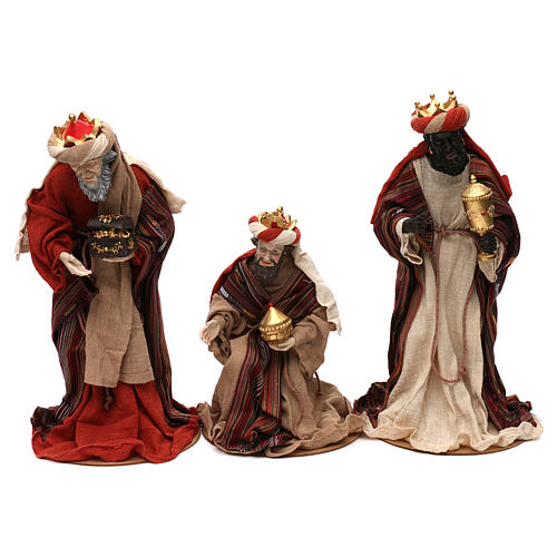 Three Wise Men figurines oriental style, in colored resin 42 cm 1