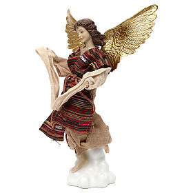 Nativity angel oriental style, in colored resin 42 cm