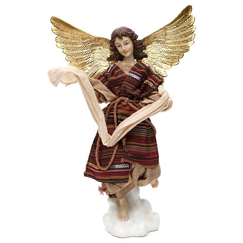 Nativity angel oriental style, in colored resin 42 cm 1