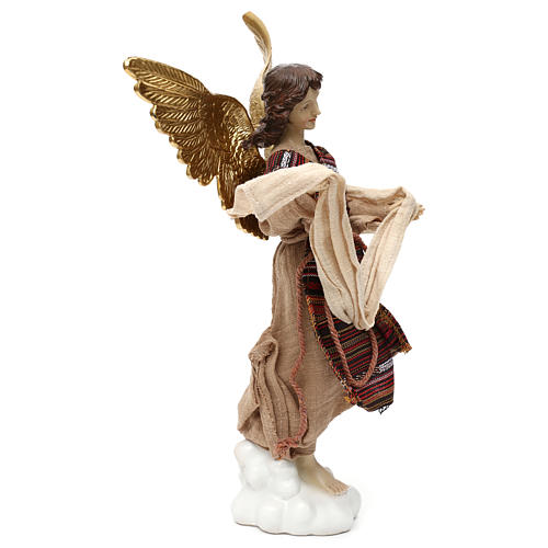 Nativity angel oriental style, in colored resin 42 cm 3