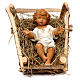 STOCK Bimbo nella culla per presepe 52 cm legno e resina Fontanini s1