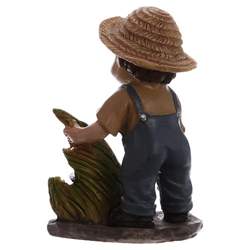Farmer figurine with sickle, 9 cm kids nativity set 4