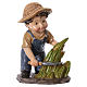 Farmer figurine with sickle, 9 cm kids nativity set s1