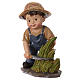Farmer figurine with sickle, 9 cm kids nativity set s2