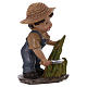Farmer figurine with sickle, 9 cm kids nativity set s3