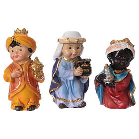 Three Wise Men statues, 9 cm kids nativity set