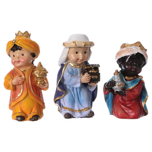 Three Wise Men statues, 9 cm kids nativity set 1