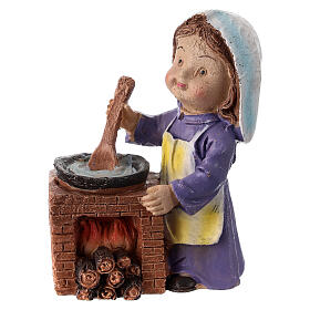 Statuina cuoca per presepe linea bambino di 9 cm