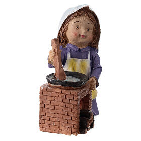 Statuina cuoca per presepe linea bambino di 9 cm