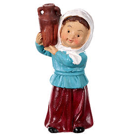 Statuina contadina con anfora linea bambino per presepi 9 cm