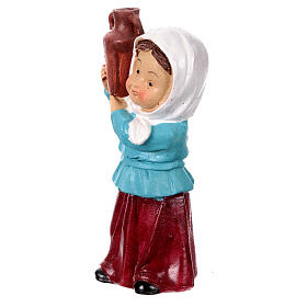 Statuina contadina con anfora linea bambino per presepi 9 cm