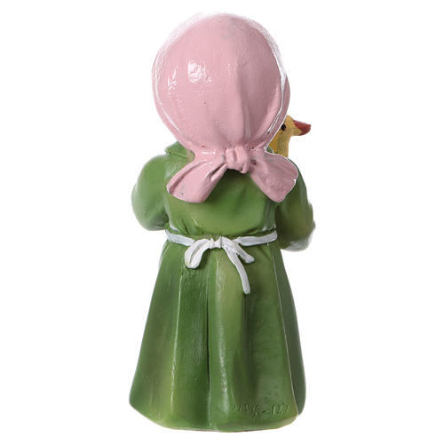 Shepherdess statue with duckling, for 9 cm kids nativity set 4