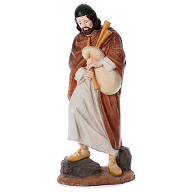 Hirte mit Dudelsack bemalten Harz 120cm Linie Martino Landi