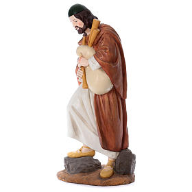 Hirte mit Dudelsack bemalten Harz 120cm Linie Martino Landi