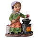 Statue of Woman roasting chestnuts, for 9 cm kids nativity set s1