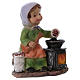 Statue of Woman roasting chestnuts, for 9 cm kids nativity set s3