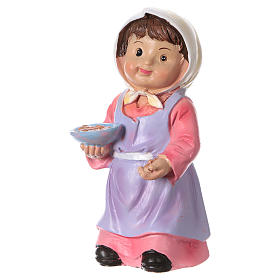 Statuina contadina con grano per presepi linea bambino di 9 cm