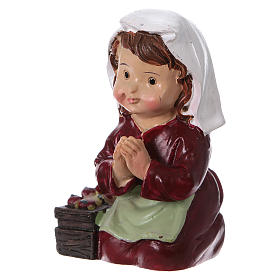 Statuina contadina in preghiera della linea bambino 9 cm