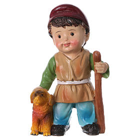 Statuina pastore con cane per presepi linea bambino 9 cm
