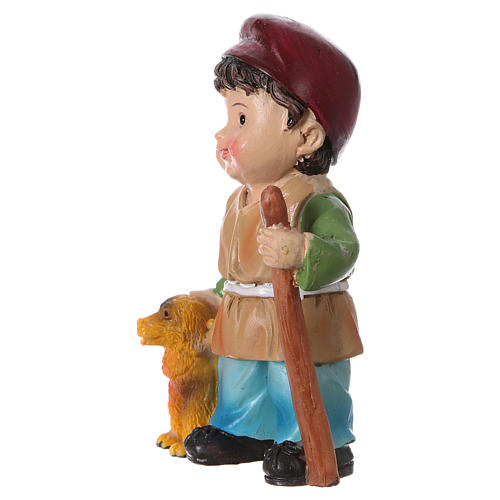 Shepherd figurine with dog, for 9 cm kids nativity set 2