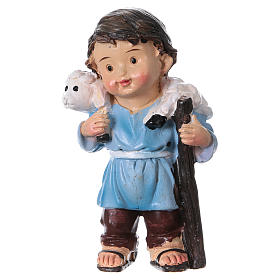 Statuina pastore con pecorella linea bambino presepi 9 cm