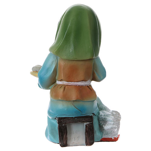 Statuina pastorella con oca e uova presepe linea bambino 9 cm 4