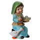 Statuina pastorella con oca e uova presepe linea bambino 9 cm s3