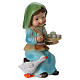 Shepherdess statue with goose and eggs, 9 cm kids nativity set s3