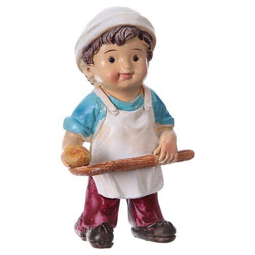 Estatua panadero para belenes línea niño 9 cm 3