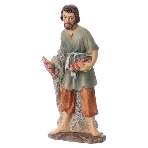 Fisherman figurine in resin, for 15 cm nativity set 2