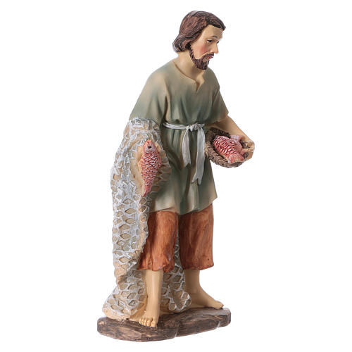 Fisherman figurine in resin, for 15 cm nativity set 3