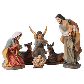 Krippenfiguren Geburt Christi, aus Kunstharz, Set zu 6 Figuren, Linie Bambini, für 15 cm Krippe