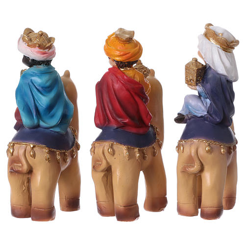 Três Reis Magos nos camelos linha criança para presépio com figuras de 15 cm de altura média 5