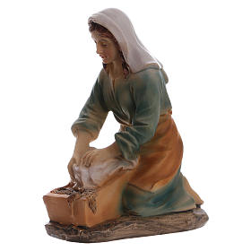 Lavandaia in resina per presepe 15 cm linea bambini